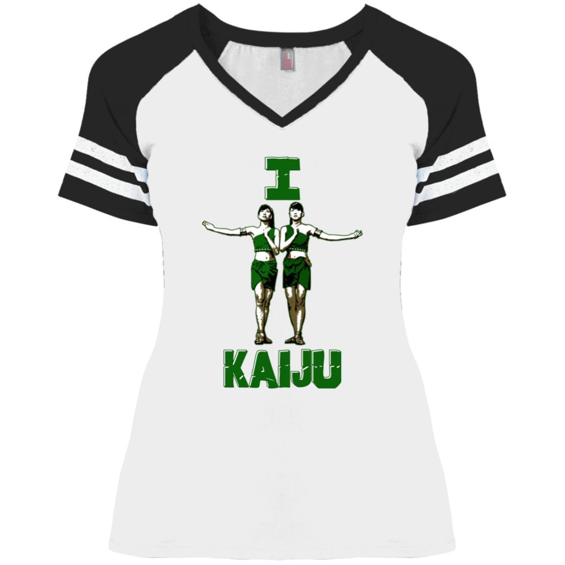 ArtichokeUSA Custom Design. I Heart Kaiju. Fan Art. Ladies' Game V-Neck T-Shirt