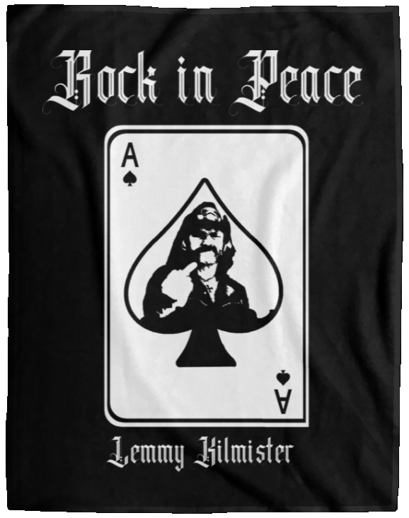 ArtichokeUSA Custom Design. Lemmy Kilmister "Ace of Spades" Tribute Fan Art Version 2 of 2. Cozy Plush Fleece Blanket - 60x80