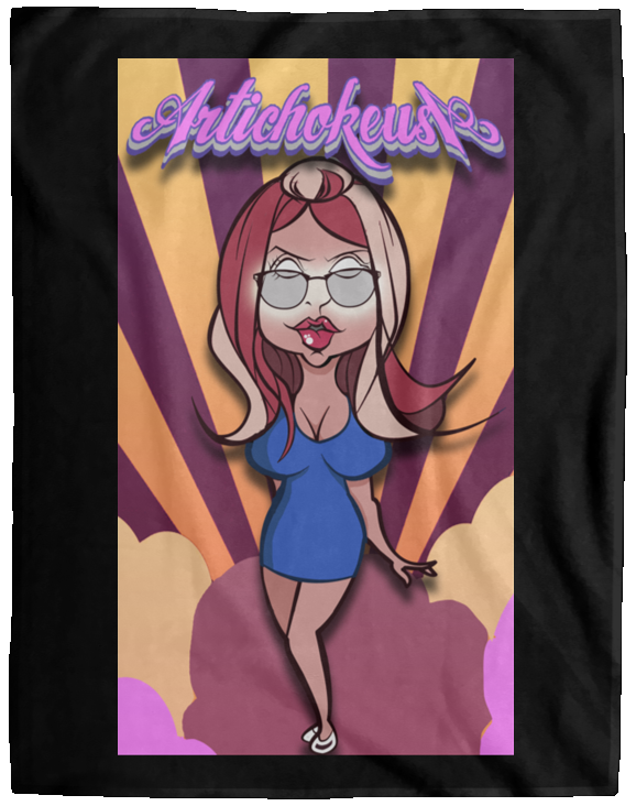 ArtichokeUSA Character and Font Design. Let’s Create Your Own Design Today. Blue Girl. Cozy Plush Fleece Blanket - 60x80
