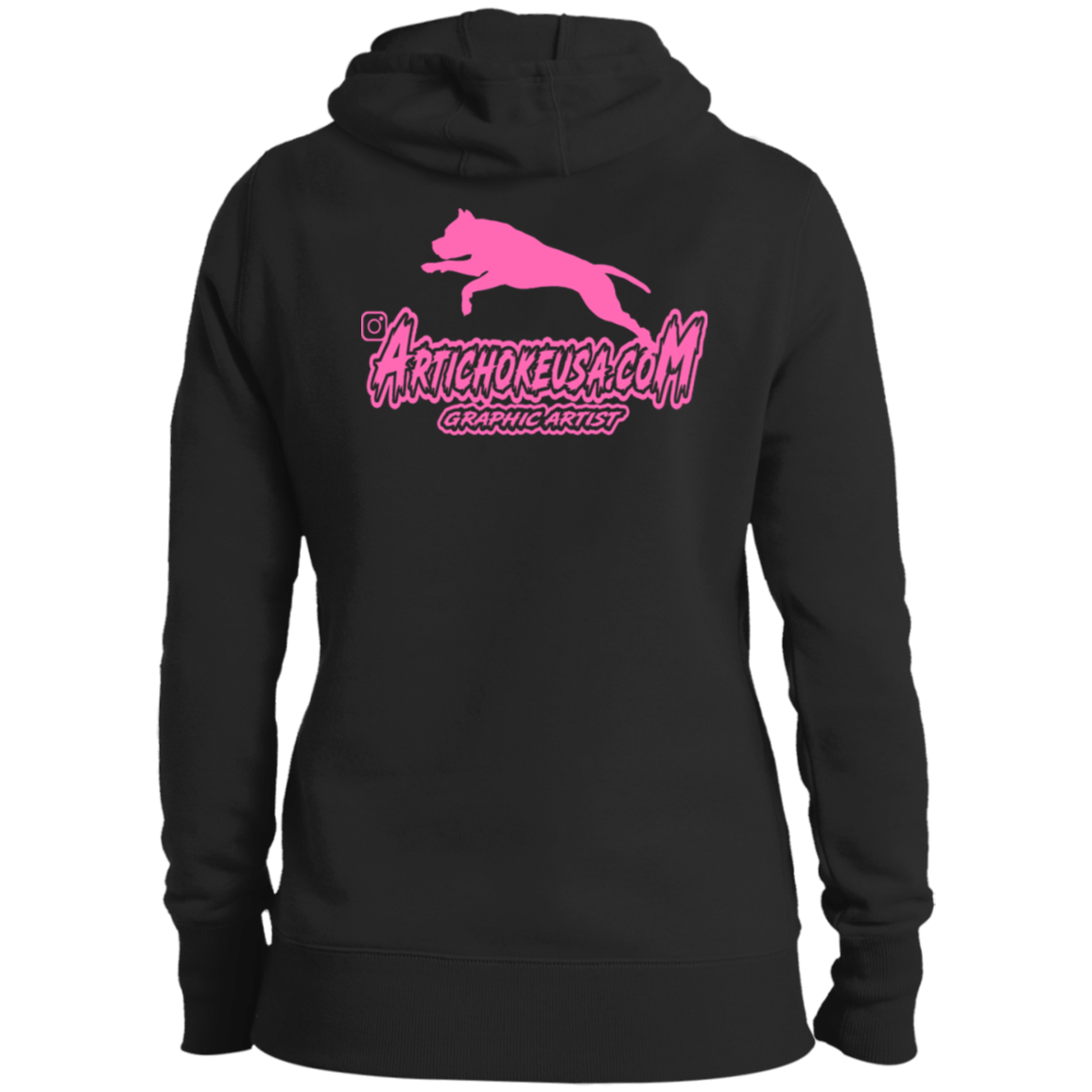 ArtichokeUSA Custom Design. Ruffing the Passer. Pitbull Edition. Female Version. Ladies' Pullover Hooded Sweatshirt