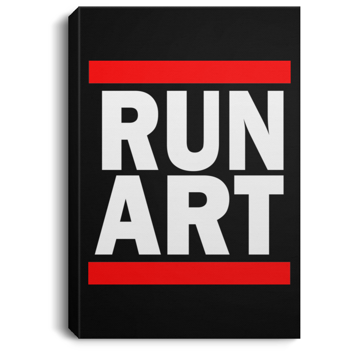 ArtichokeUSA Custom Design. RUN ART. RUN DMC Parody. Portrait Canvas .75in Frame