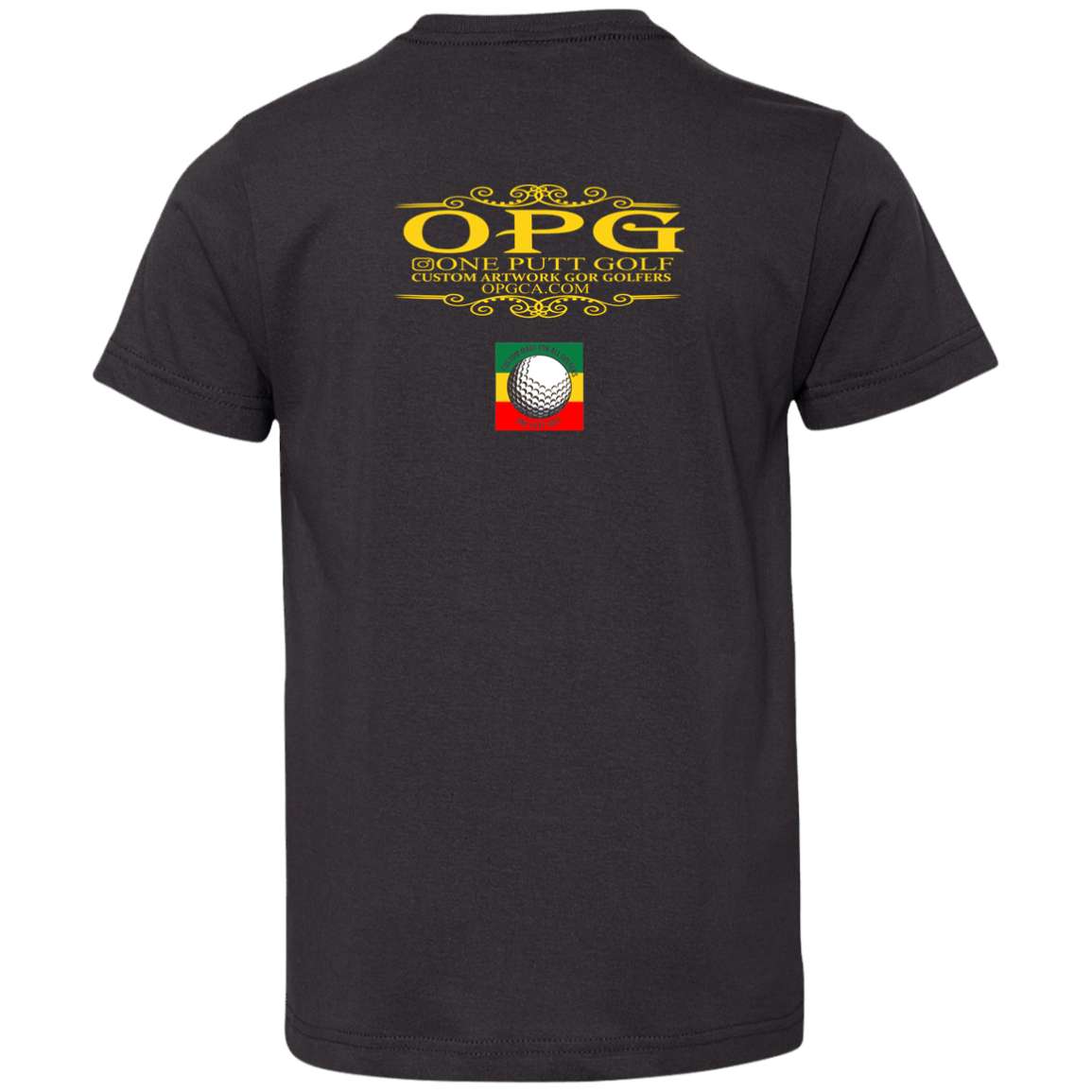OPG Custom Design #22. One Putt / One Love Parody with Fan Art. Female Edition. Youth Jersey T-Shirt