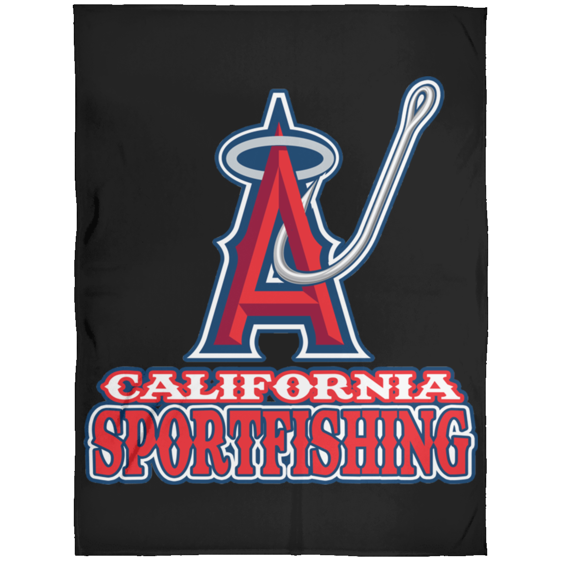 ArtichokeUSA Custom Design. Anglers. Southern California Sports Fishing. Los Angeles Angels Parody. Arctic Fleece Blanket 60x80