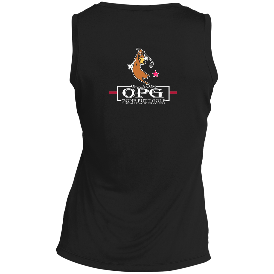 Custom Design #15. Golf Southern California with Yogi Fan Art. Ladies' Sleeveless V-Neck