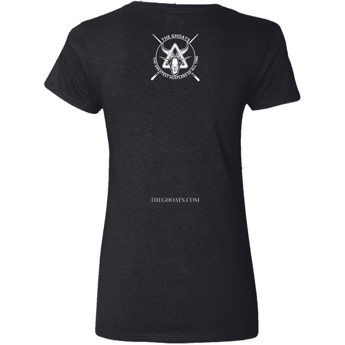 The GHOATS Custom Design #2. Baller. Shot Caller. Ladies' 5.3 oz. V-Neck T-Shirt