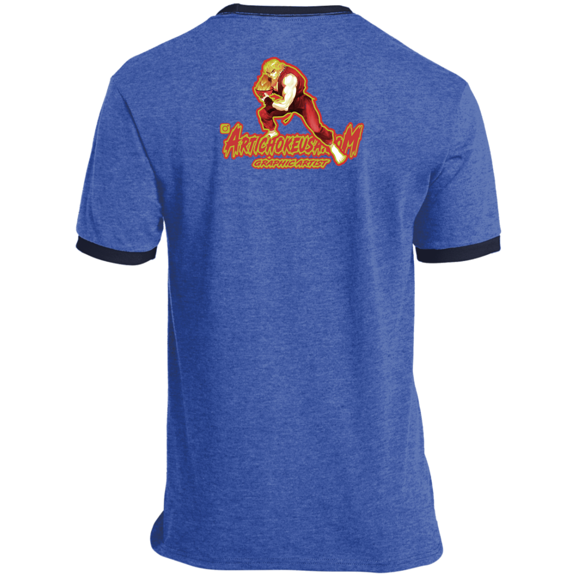 ArtichokeUSA Custom Design. Pho Ken Artichoke. Street Fighter Parody. Gaming. Ringer Tee