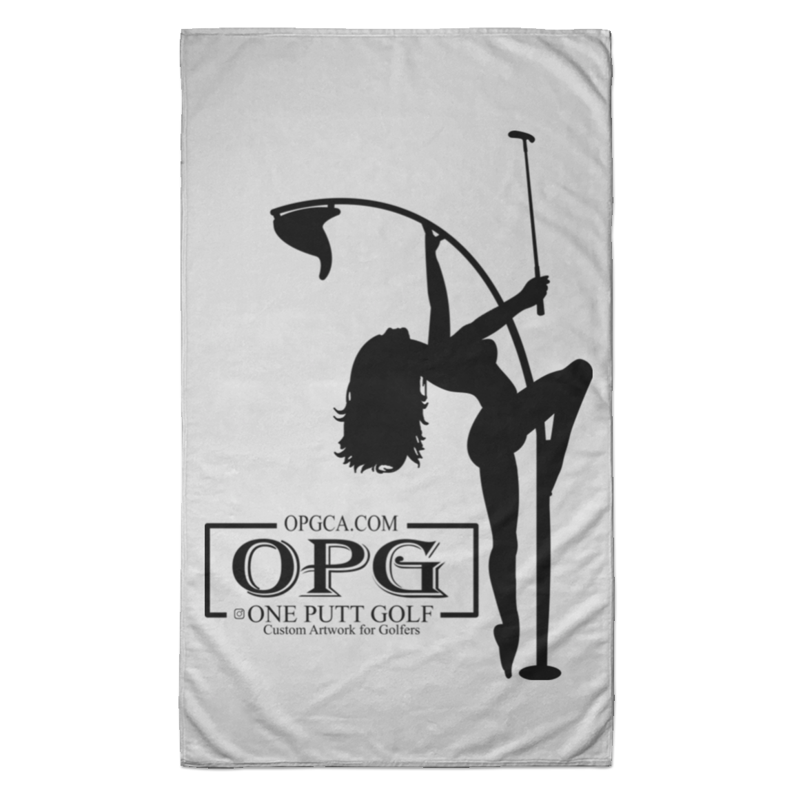 OPG Custom Design #10. Lady on Front / Flag Pole Dancer On Back. Towel - 35x60