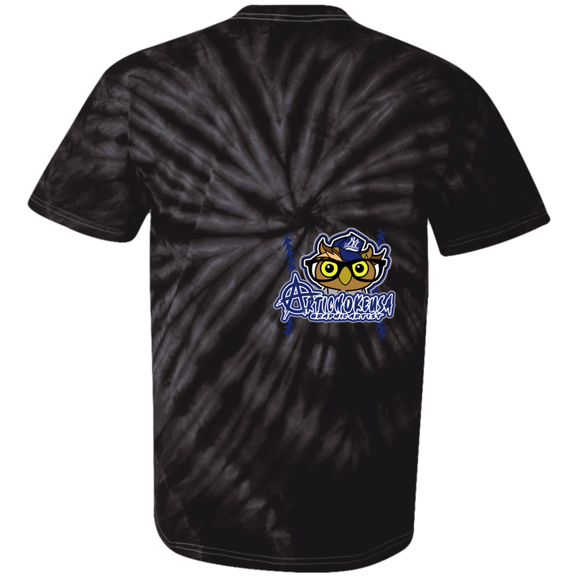 ArtichokeUSA Character and Font design. New York Owl. NY Yankees Fan Art. Let's Create Your Own Team Design Today. Youth Tie Dye T-Shirt