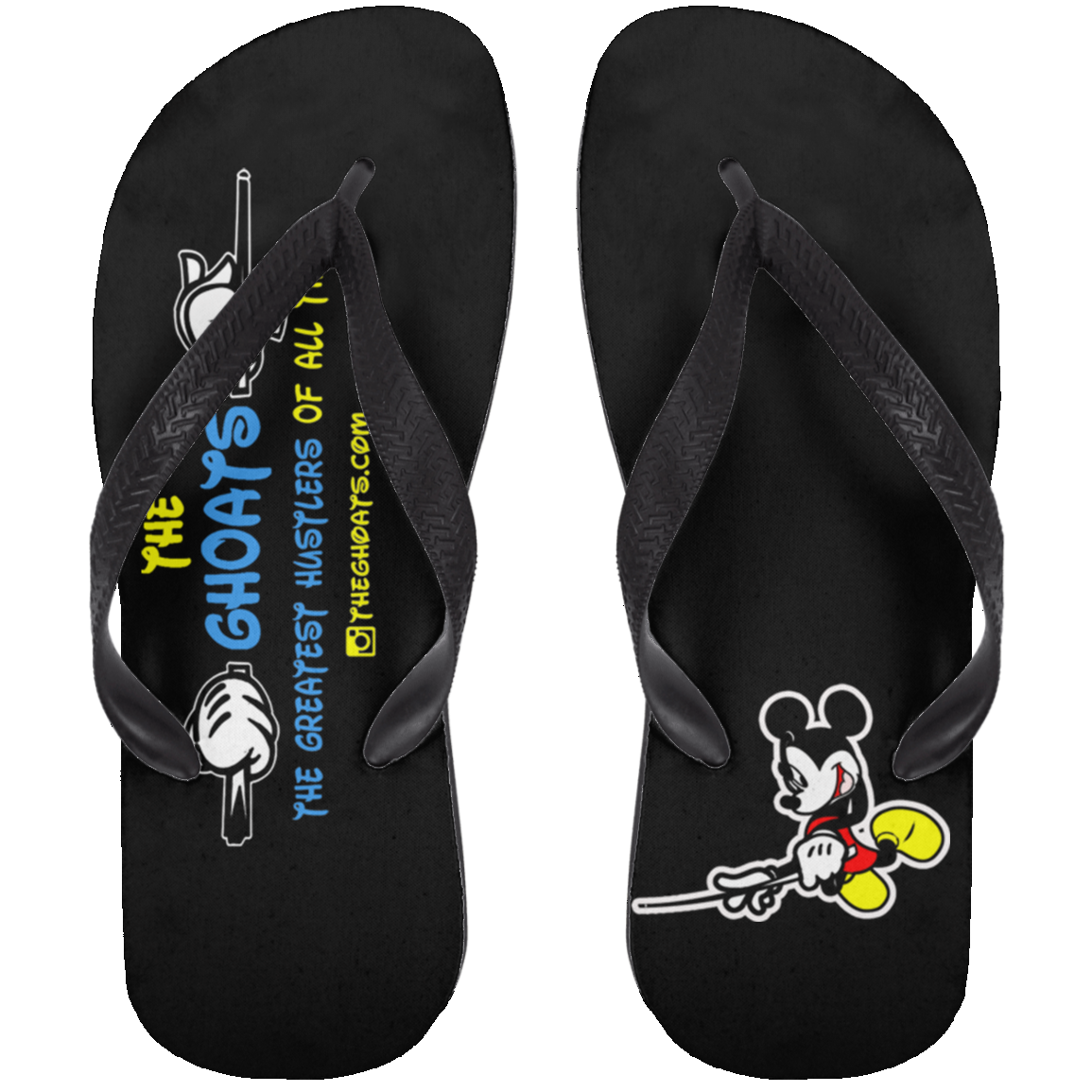 The GHOATS custom design #14. The Happiest Place On Earth. Fan Art. Adult Flip Flops