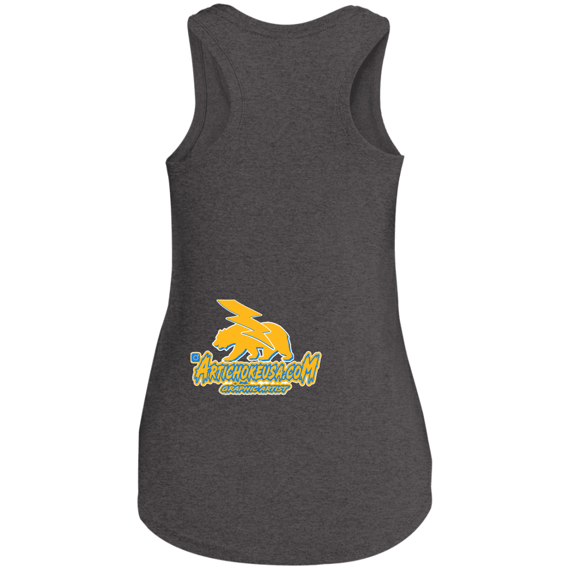 ArtichokeUSA Custom Design. Los Angeles Chargers Fan Art. Ladies' Tri Racerback Tank