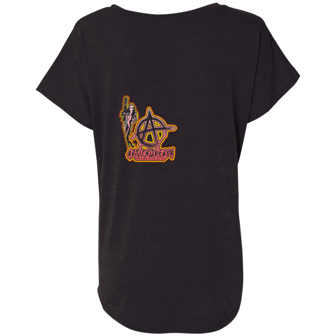 ArtichokeUSA Character and Font design. Let's Create Your Own Team Design Today. Mary Boom Boom. Ladies' Triblend Dolman Sleeve