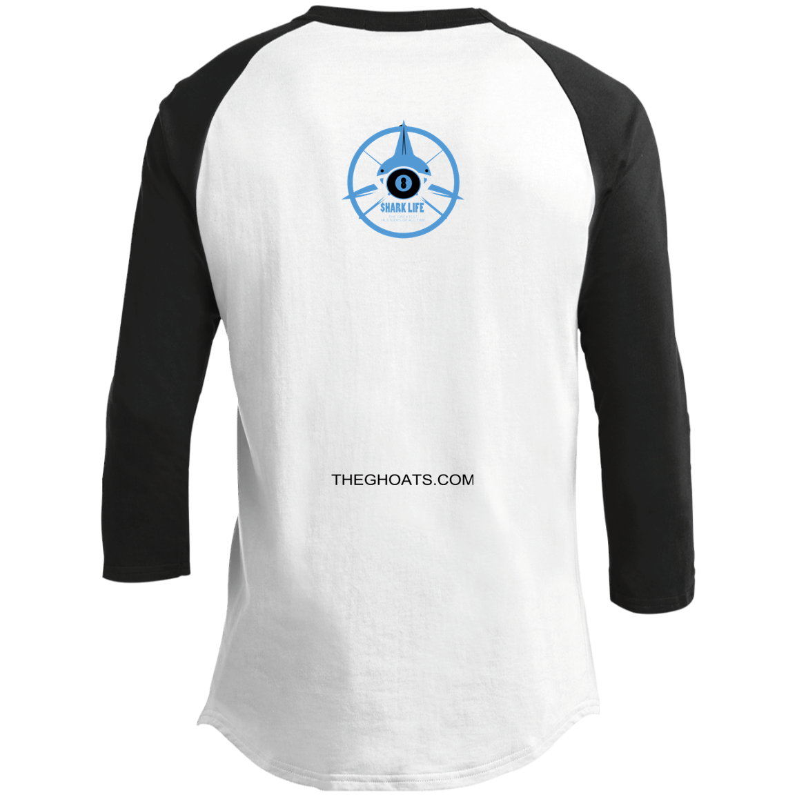 The GHOATS Custom Design. #32. Shark Week. Shark Life. Youth 3/4 Raglan Sleeve Shirt