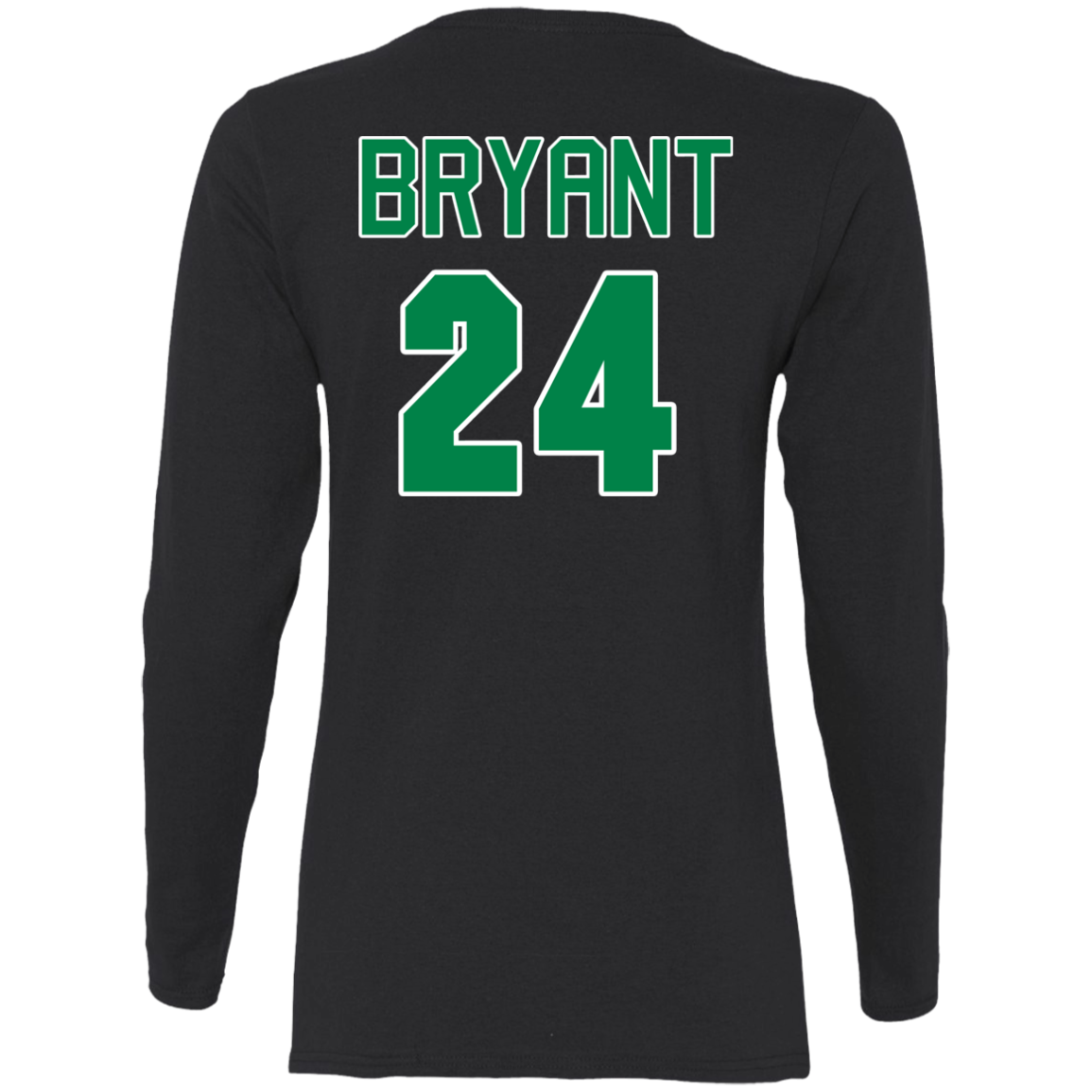 ArtichokeUSA Custom Design. RIP Kobe. Mamba Forever. Celtics / Lakers Fan Art Tribute. Ladies' 100% Cotton Long Sleeve T-Shirt