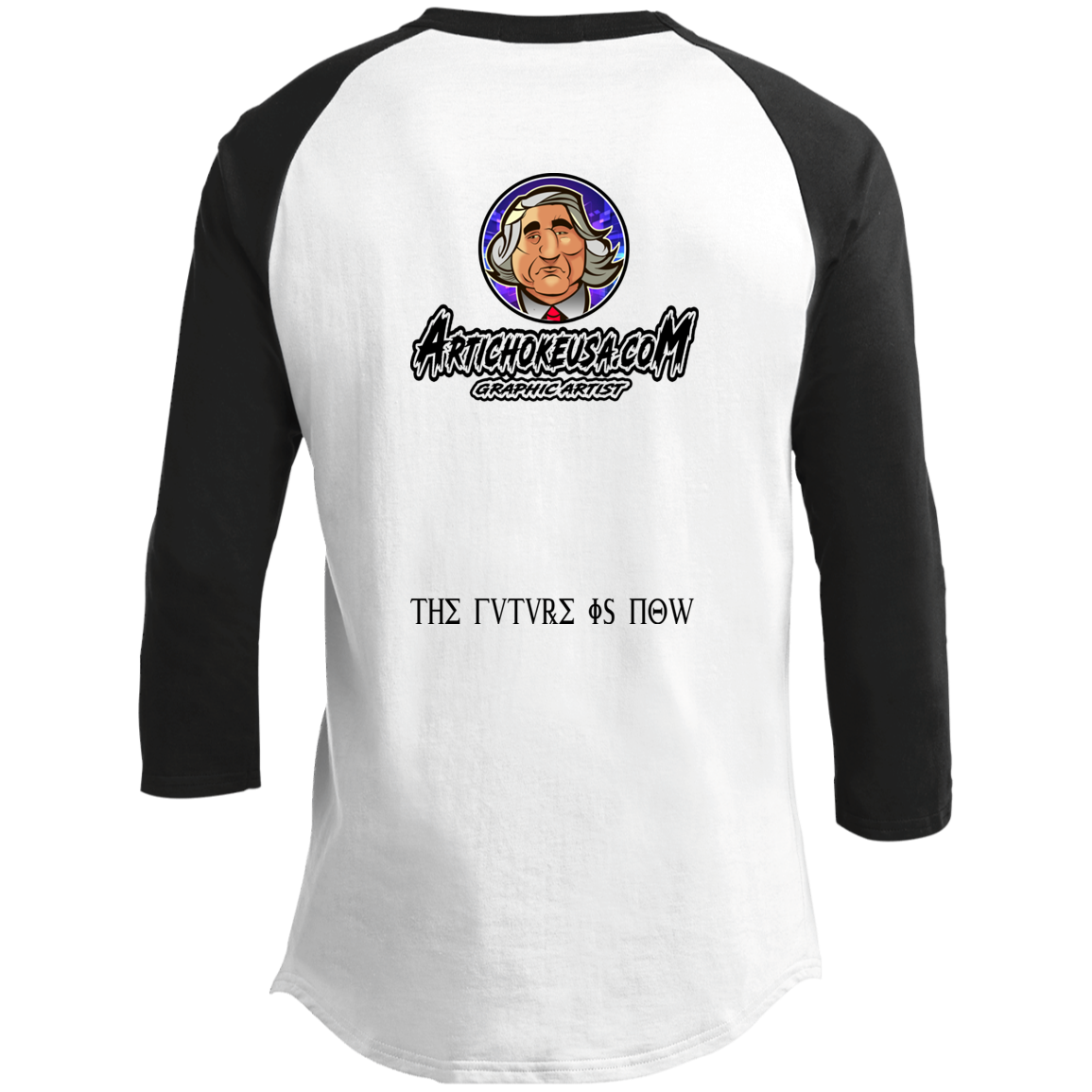 ArtichokeUSA Custom Design. Michio Kaku Fan Art. Men's 3/4 Raglan Sleeve Shirt