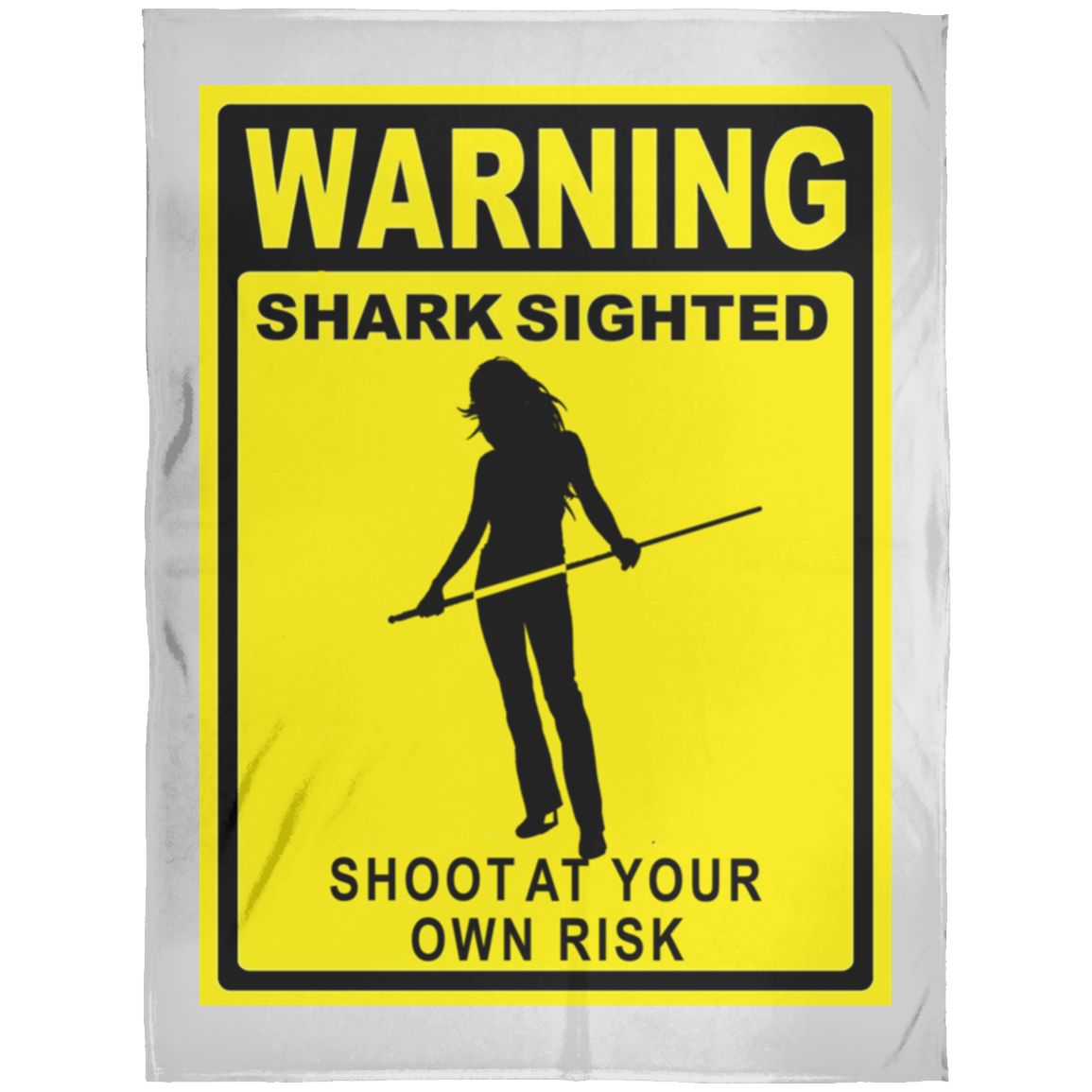 The GHOATS custom design #36. Shark Sighted. Female Pool Shark. Shoot At Your Own Risk. Pool / Billiards. Arctic Fleece Blanket 60x80