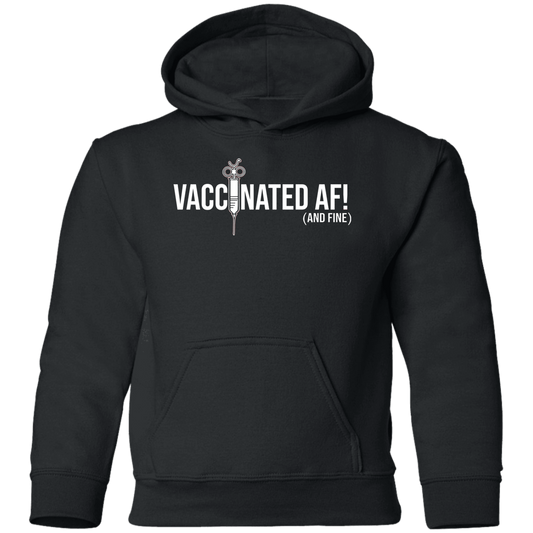 ArtichokeUSA Custom Design. Vaccinated AF (and fine). Youth Pullover Hoodie