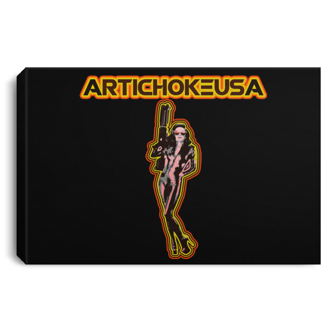 ArtichokeUSA Character and Font design. Let's Create Your Own Team Design Today. Mary Boom Boom. Landscape Canvas .75in Frame
