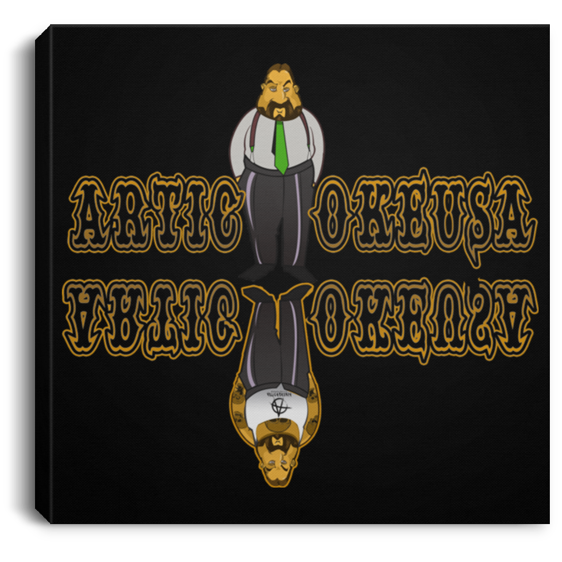 ArtichokeUSA Custom Design. Façade: (Noun) A false appearance that makes someone or something seem more pleasant or better than they really are. Square Canvas .75in Frame