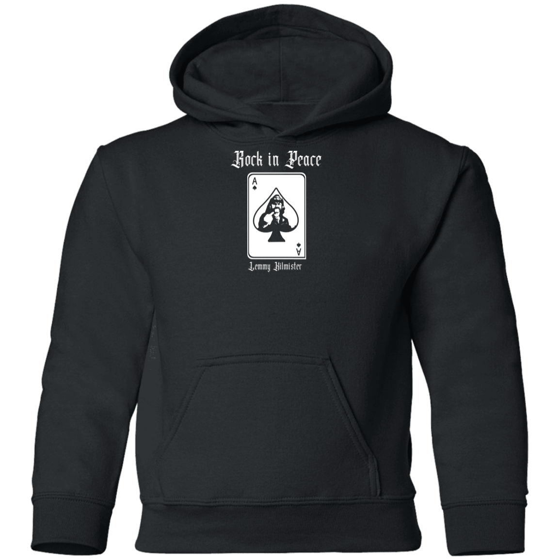 ArtichokeUSA Custom Design. Lemmy Kilmister "Ace of Spades" Tribute Fan Art Version 2 of 2. Youth Pullover Hoodie