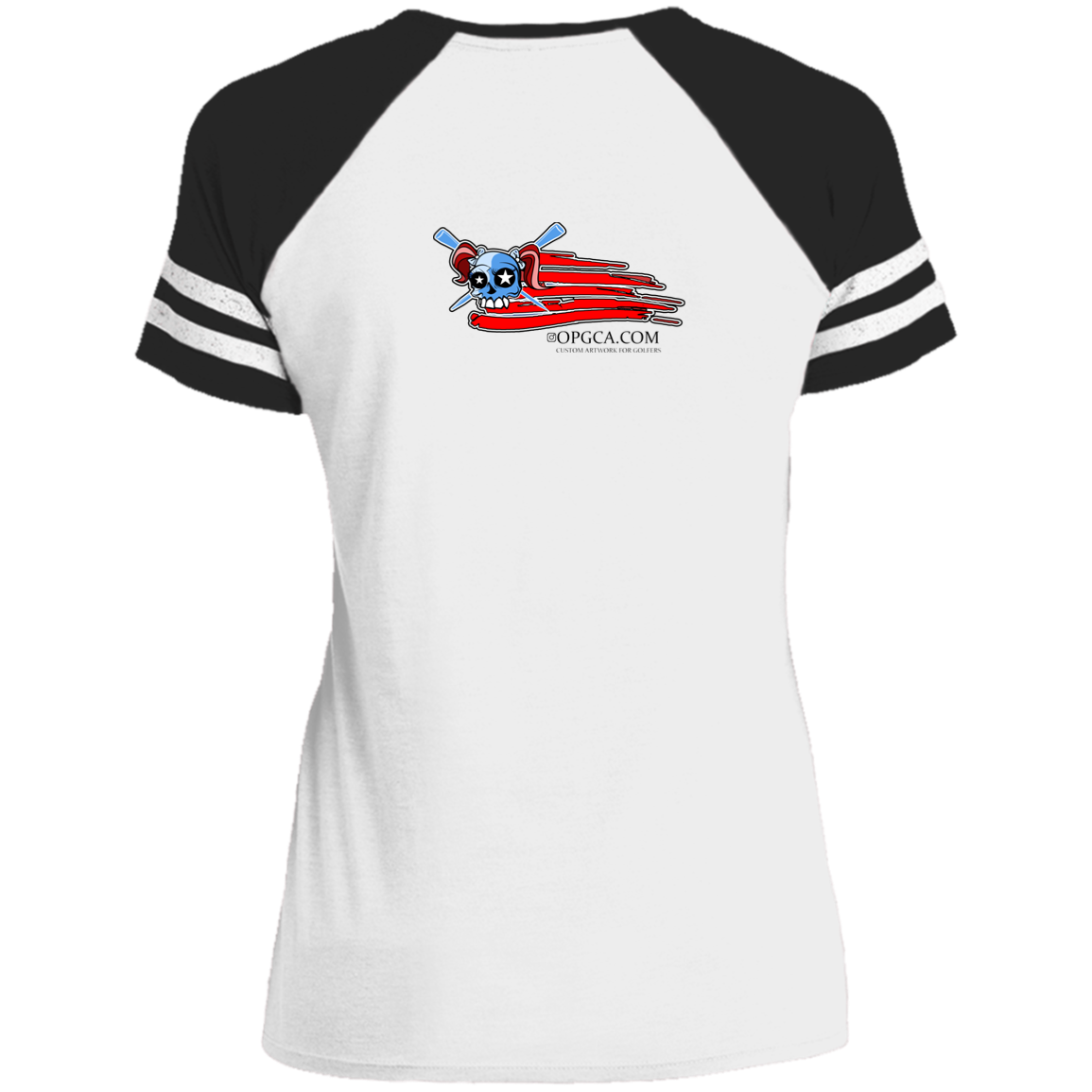 OPG Custom Design #12. American Golfer. Ladies' Game V-Neck T-Shirt