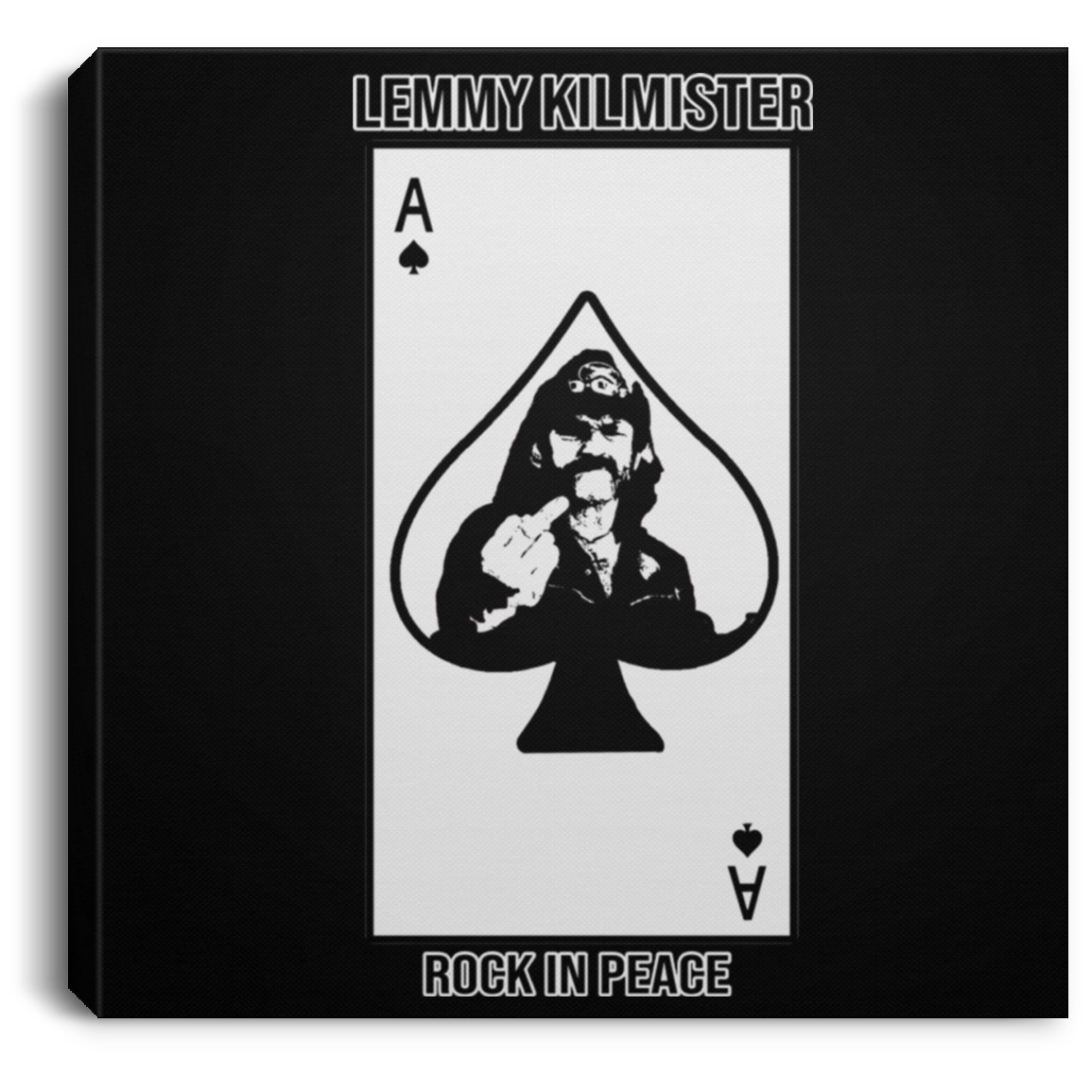 ArtichokeUSA Custom Design #59. Motorhead's Lemmy Kilmister Tribute. RIP. Rock In Peace. Square Canvas .75in Frame
