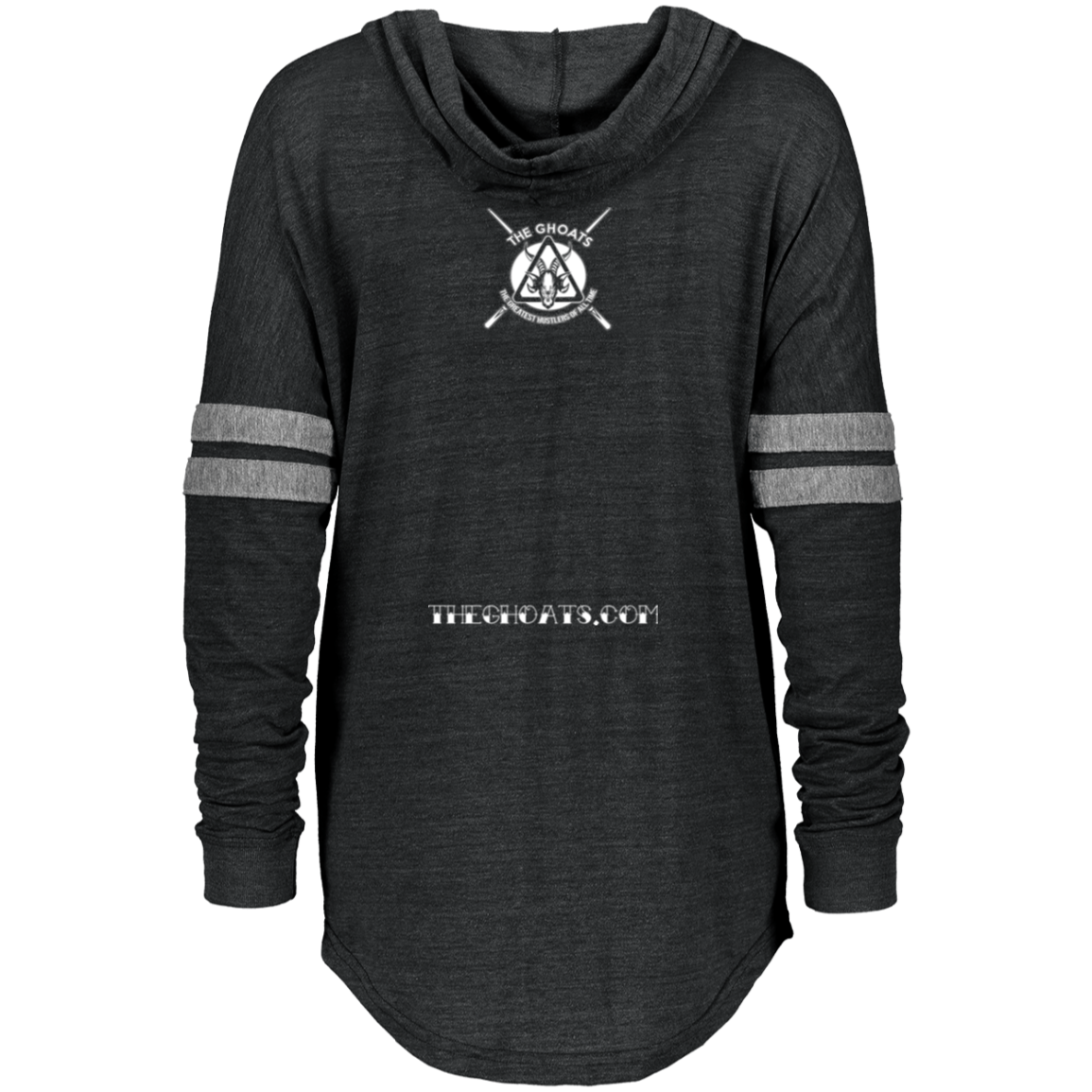 The GHOATS Custom Design. #23 Pin Up Girl. Ladies Hooded Low Key Pullover