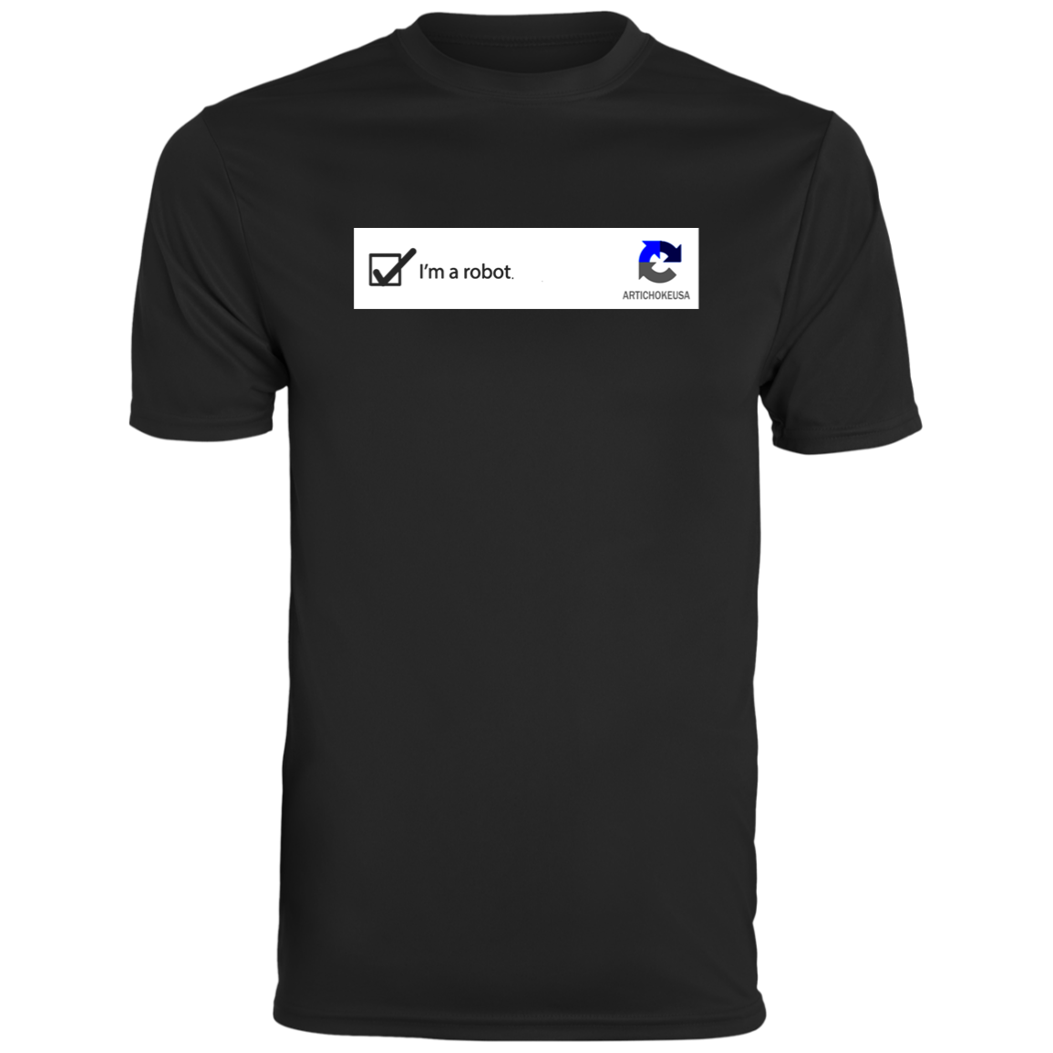 ArtichokeUSA Custom Design. I am a robot. Men's Moisture-Wicking Tee