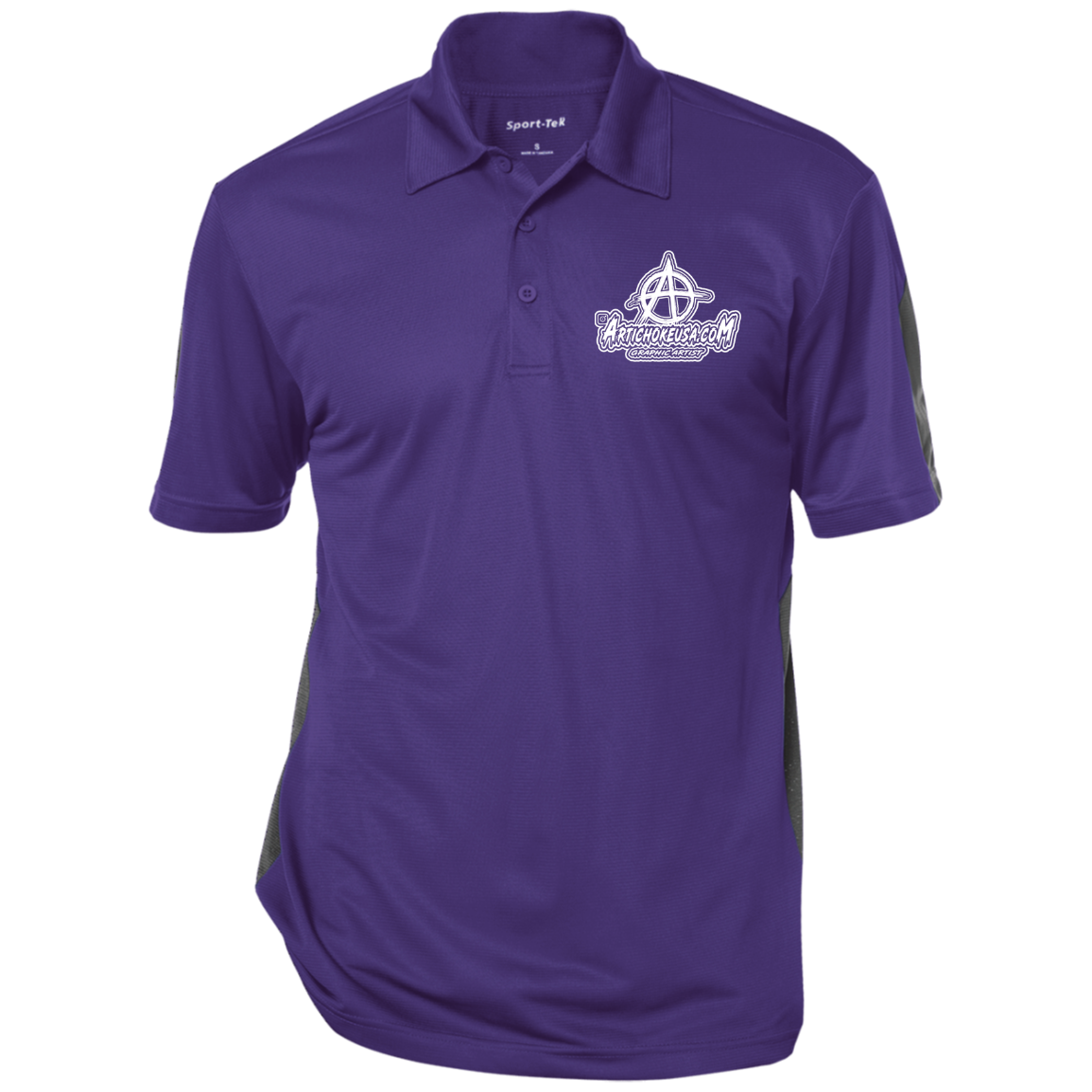 Embroidered Performance Textured Three-Button Polo