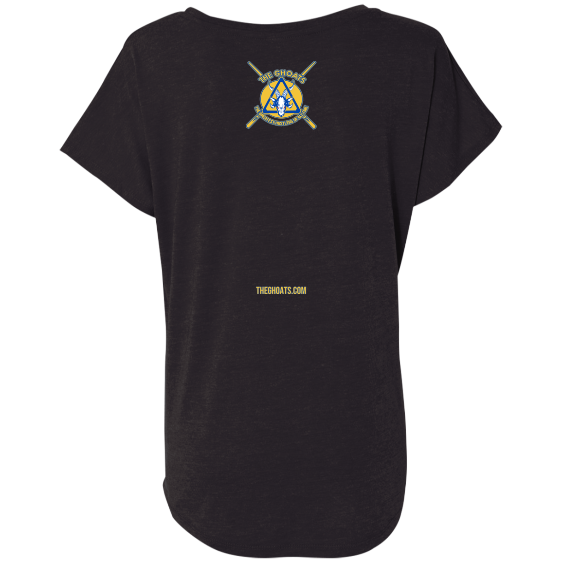 The GHOATS Custom Design. #12 GOLDEN STATE HUSTLERS. Ladies' Triblend Dolman Sleeve
