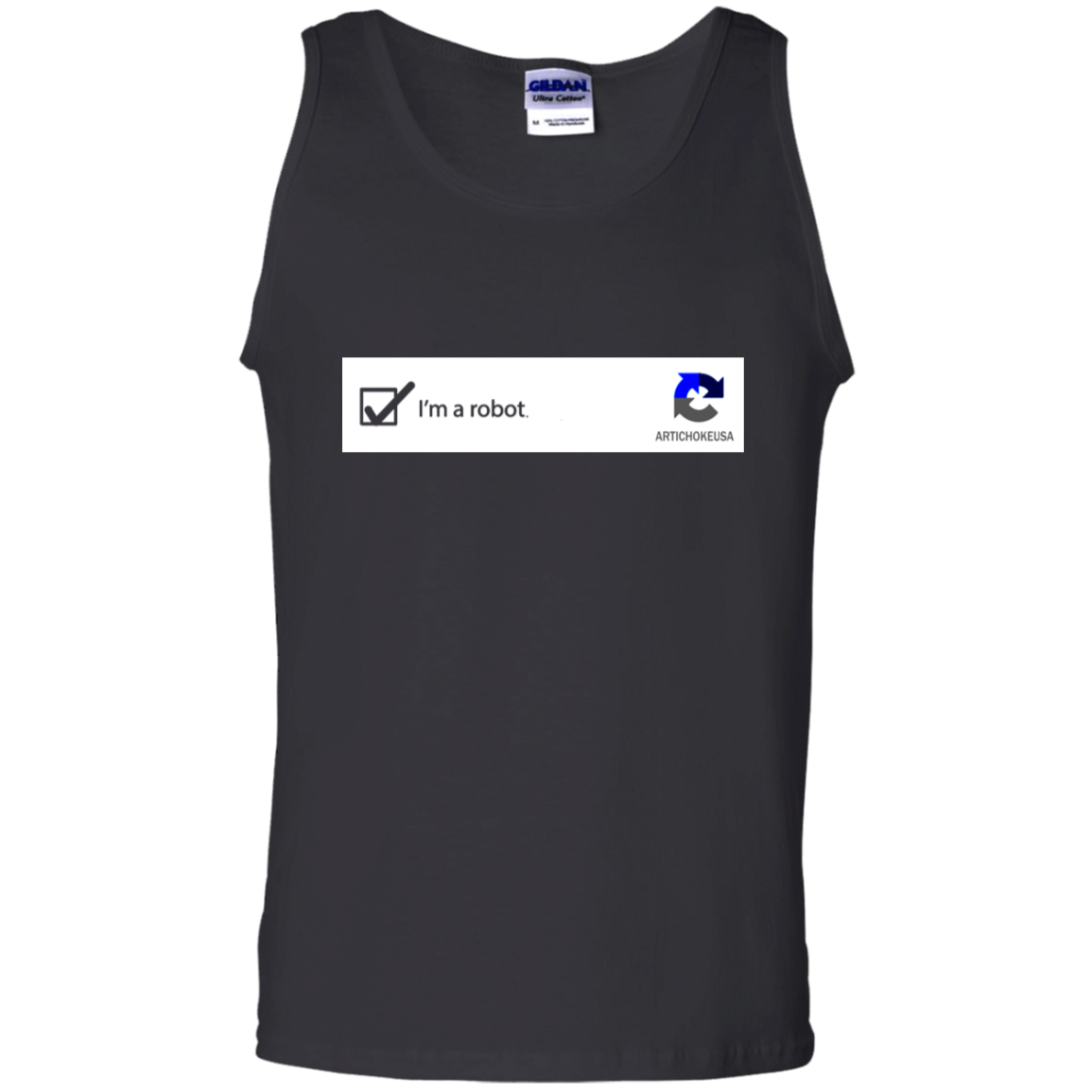 ArtichokeUSA Custom Design. I am a robot. 100% Cotton Tank Top