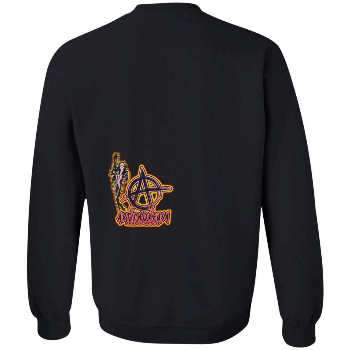 ArtichokeUSA Character and Font design. Let's Create Your Own Team Design Today. Mary Boom Boom. Crewneck Pullover Sweatshirt