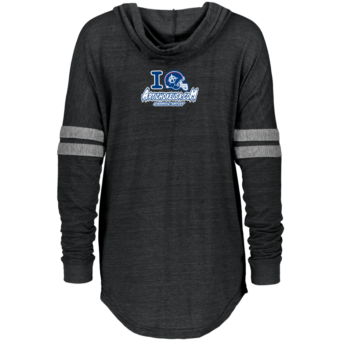 ArtichokeUSA Custom Design. I Helmet NY. Fan Art. Ladies' Hooded Low Key Pullover