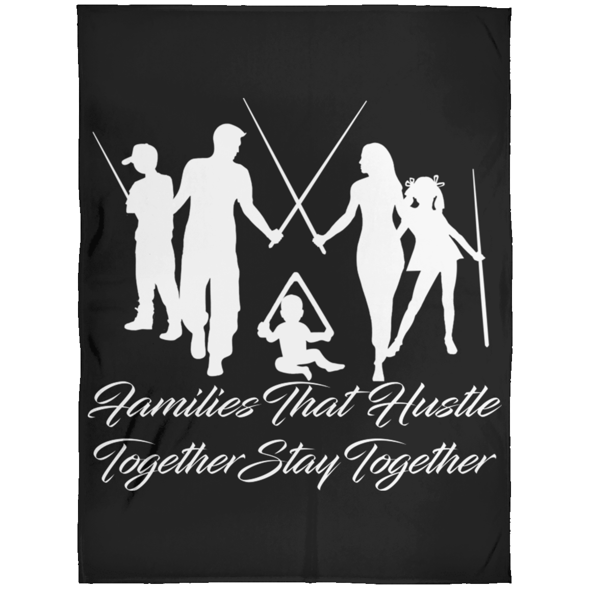 The GHOATS Custom Design. #11 Families That Hustle Together, Stay Together. Fleece Blanket 60x80