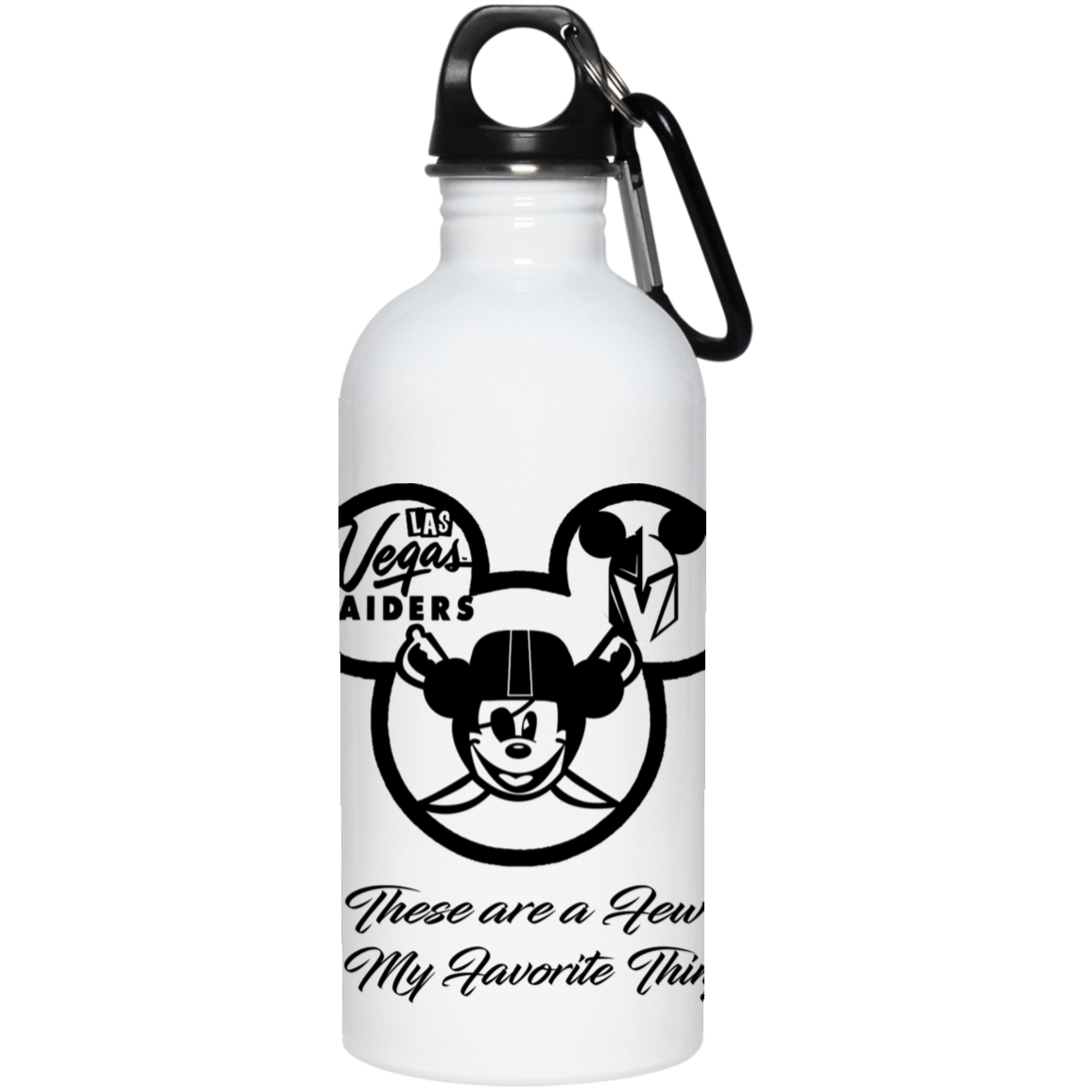 ArtichokeUSA Custom Design. Las Vegas Raiders & Mickey Mouse Mash Up. Fan Art. Parody. 20 oz. Stainless Steel Water Bottle