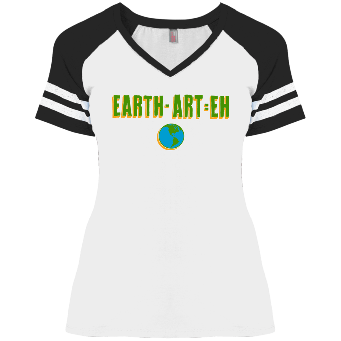 ArtichokeUSA Custom Design. EARTH-ART=EH. Ladies' Game V-Neck T-Shirt