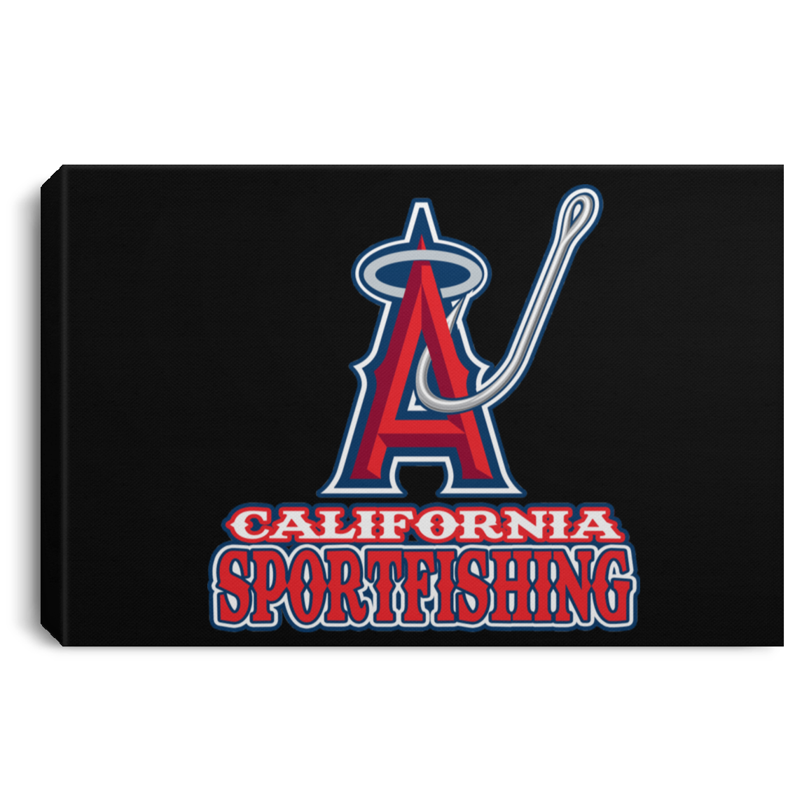 ArtichokeUSA Custom Design. Anglers. Southern California Sports Fishing. Los Angeles Angels Parody. Landscape Canvas .75in Frame