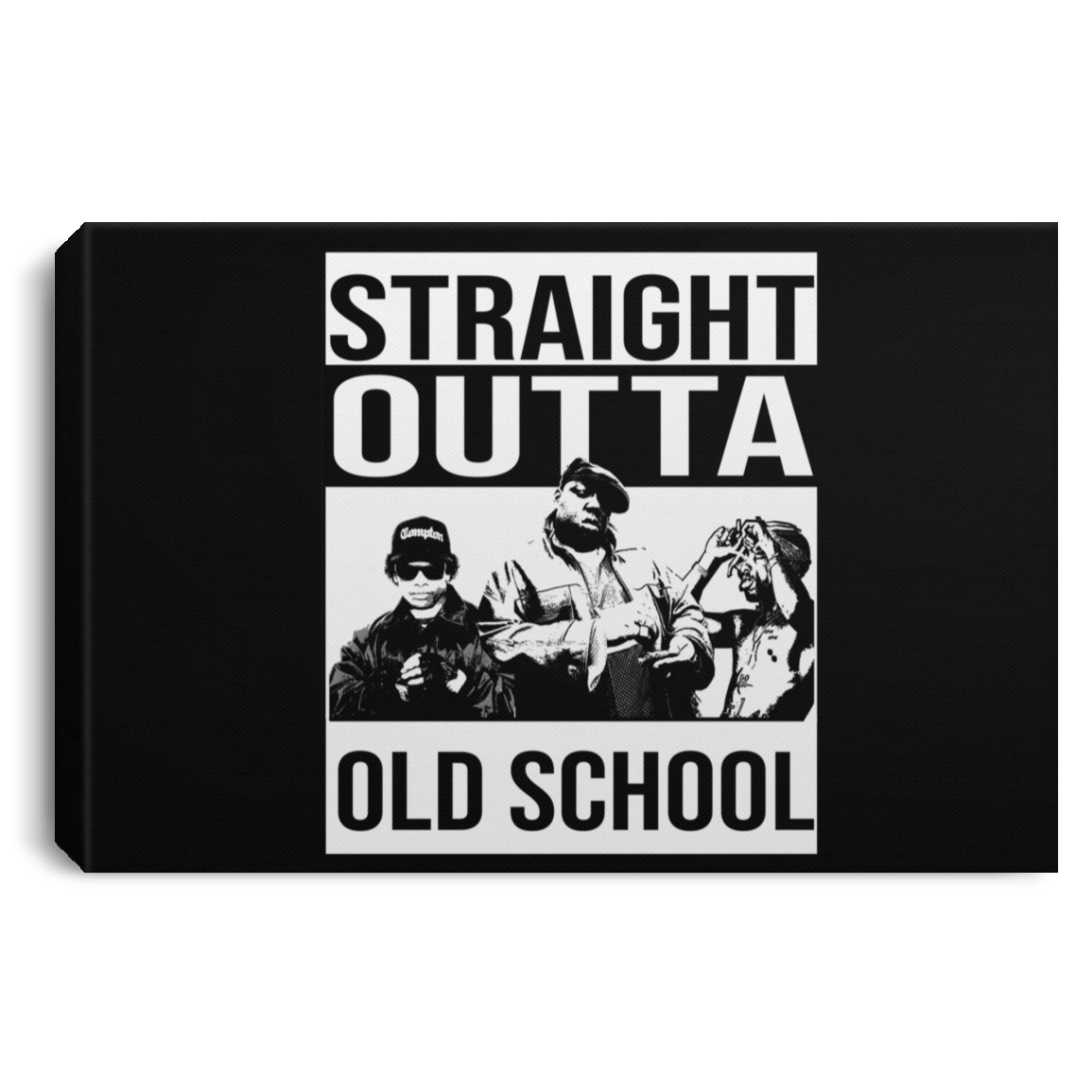 ArtichokeUSA Custom Design. Straight Outta Old School. The GOATs of Rap. Fan Art. Landscape Canvas .75in Frame