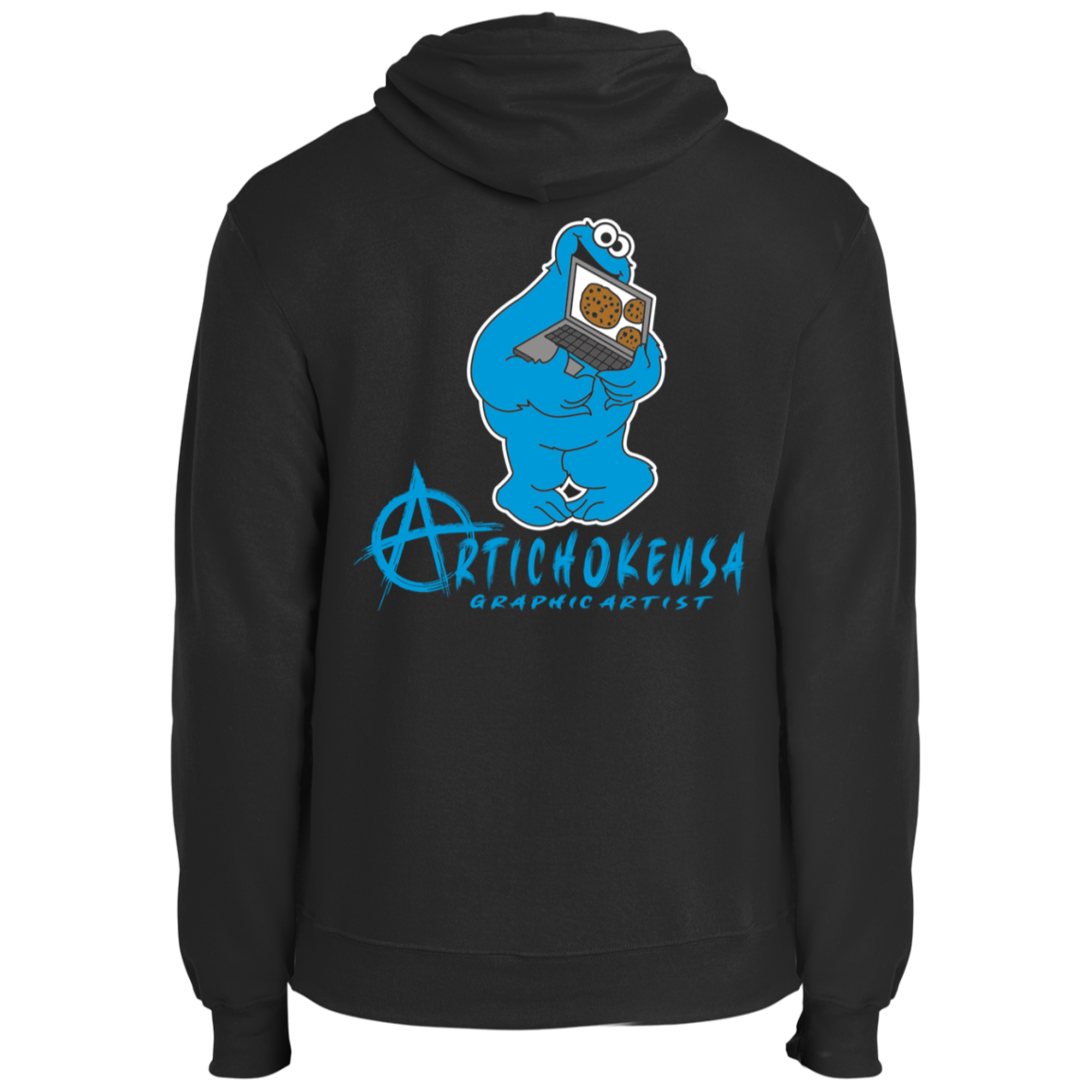 ArtichokeUSA Custom Design #55. DelEATing Cookes. IT humor. Cookie Monster Parody. Fleece Pullover Hoodie