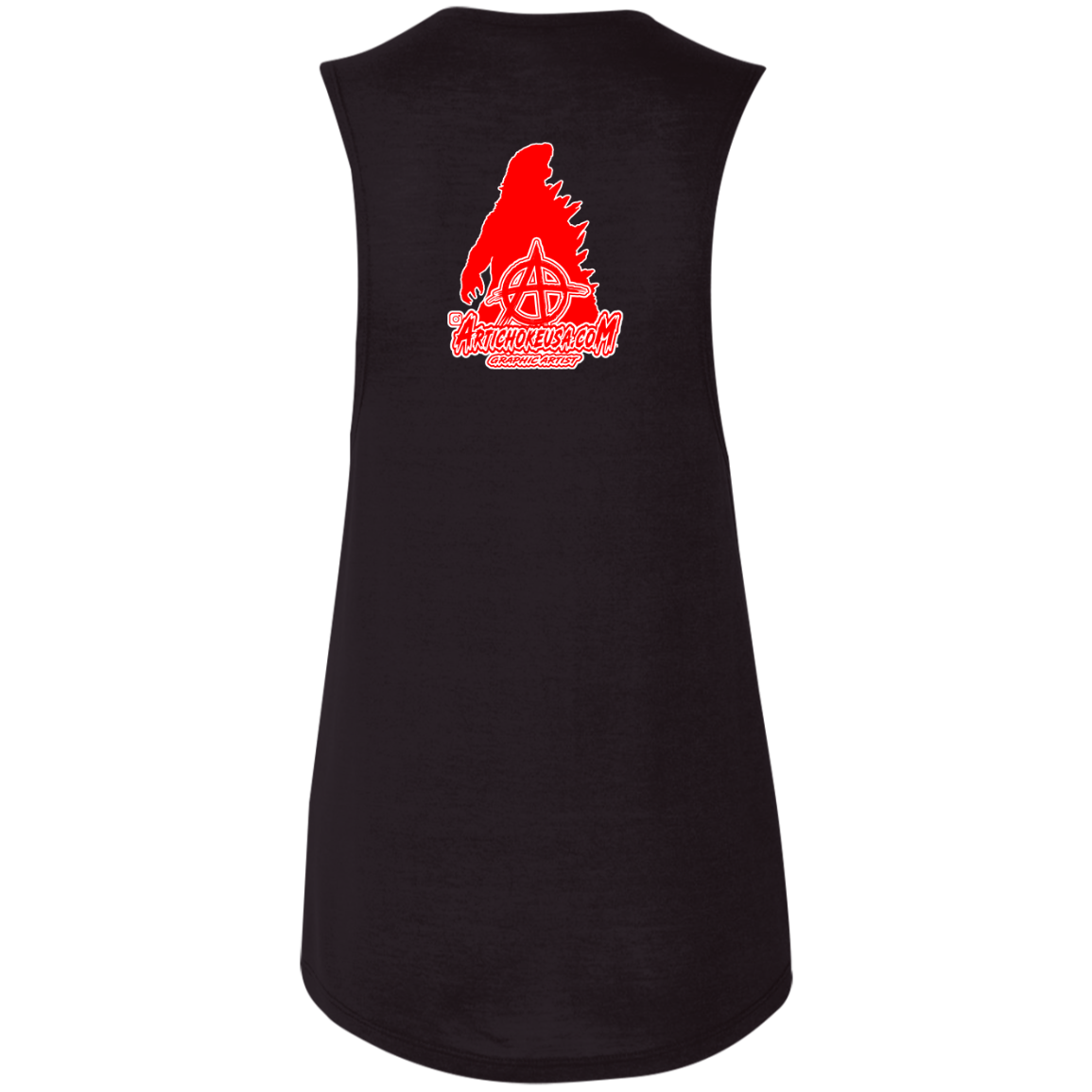 ArtichokeUSA Custom Design. Godzilla. Long Live the King. (1954 to 2019. 65 Years! Fan Art. Ladies' Flowy Muscle Tank