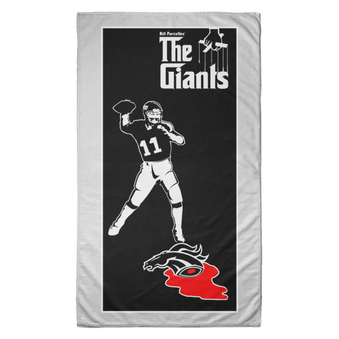 ArtichokeUSA Custom Design. Godfather Simms. NY Giants Superbowl XXI Champions. Towel - 35x60