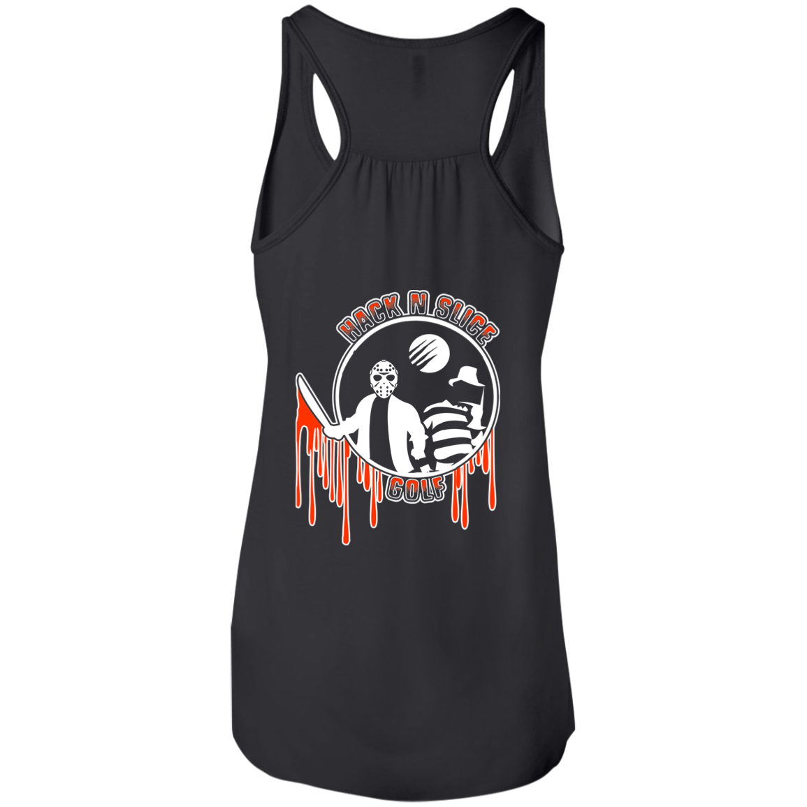 OPG Custom Design #23. Hack N Slice Golf. Freddy and Jason Fan Art. Flowy Racerback Tank