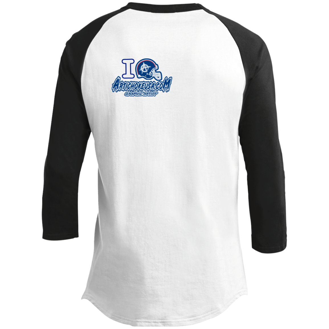 ArtichokeUSA Custom Design. I Helmet NY. Fan Art. Youth 3/4 Raglan Sleeve Shirt