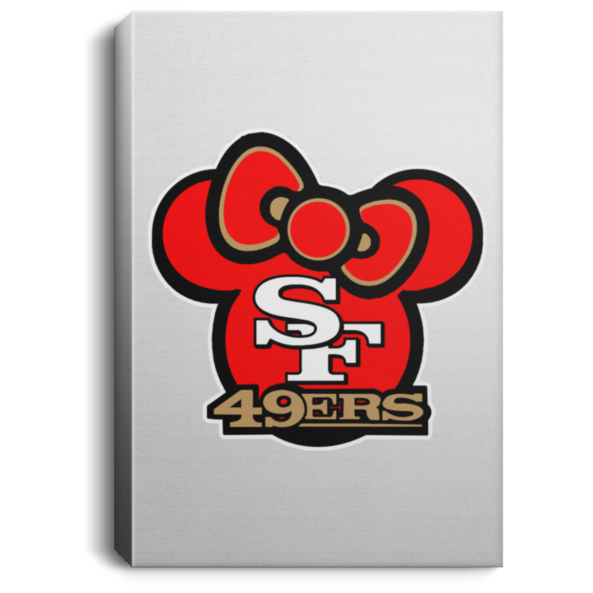 ArtichokeUSA Custom Design #51. Hello 49ers. SF 49ers/Hello Kitty Parody. TV Sports. Portrait Canvas .75in Frame