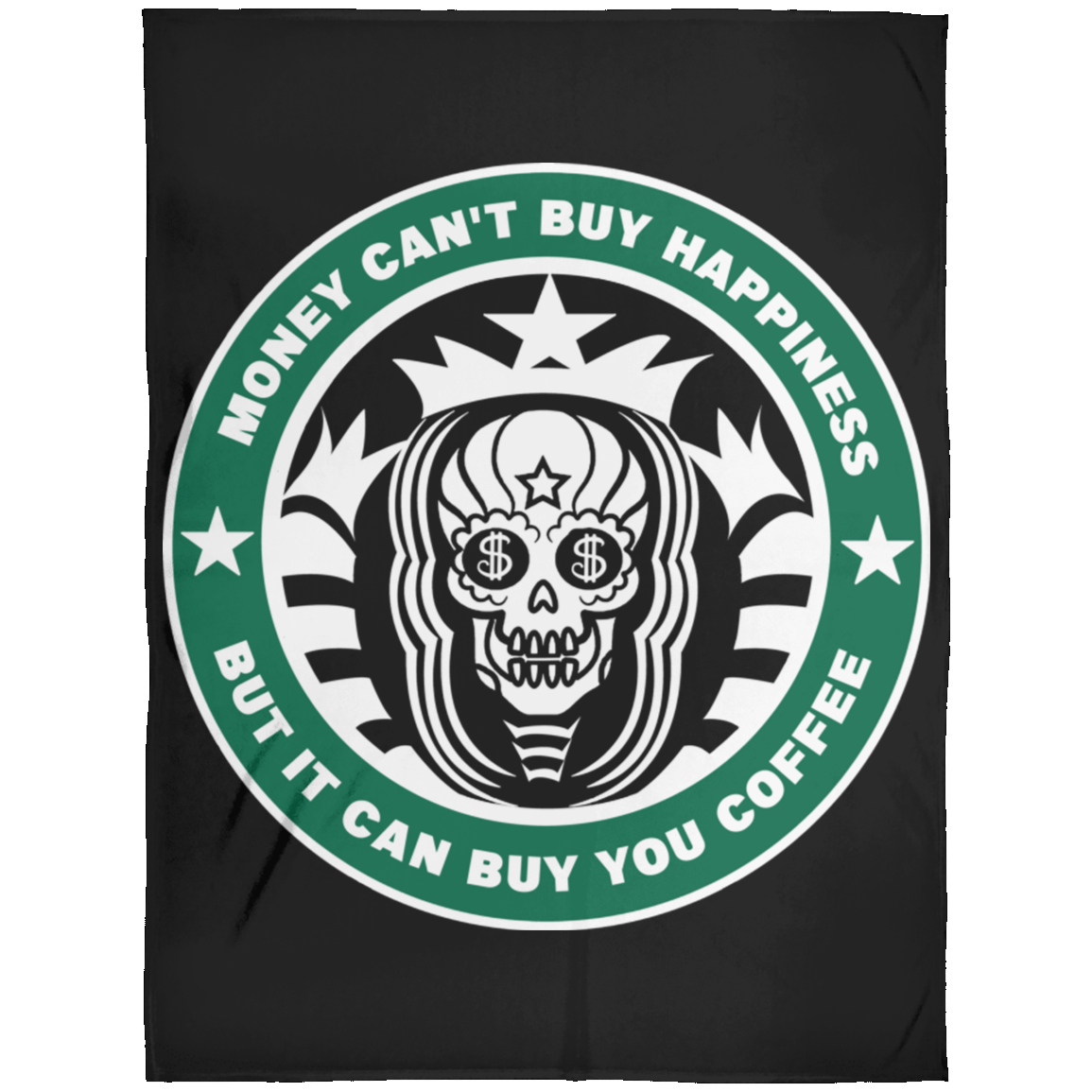 ArtichokeUSA Custom Design. Money Can't Buy Happiness But It Can Buy You Coffee. Arctic Fleece Blanket 60x80