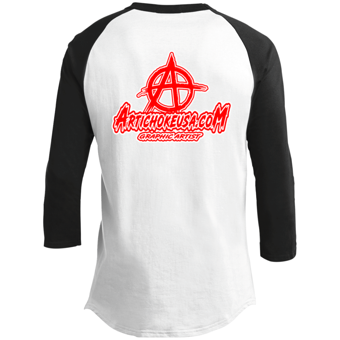 ArtichokeUSA Custom Design. Metallica Style Logo. Let's Make One For Your Project. Youth 3/4 Raglan Sleeve Shirt