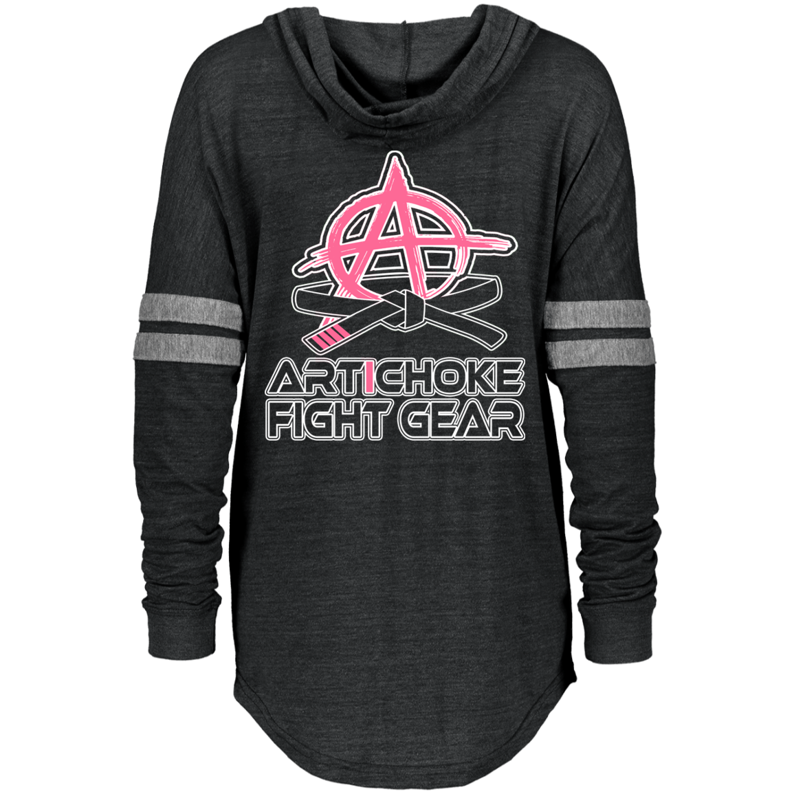 Artichoke Fight Gear Custom Design #13. Hello Fighter. Hello Kitty Parody Fan Art. MMA. Ladies Low Key Hoodie