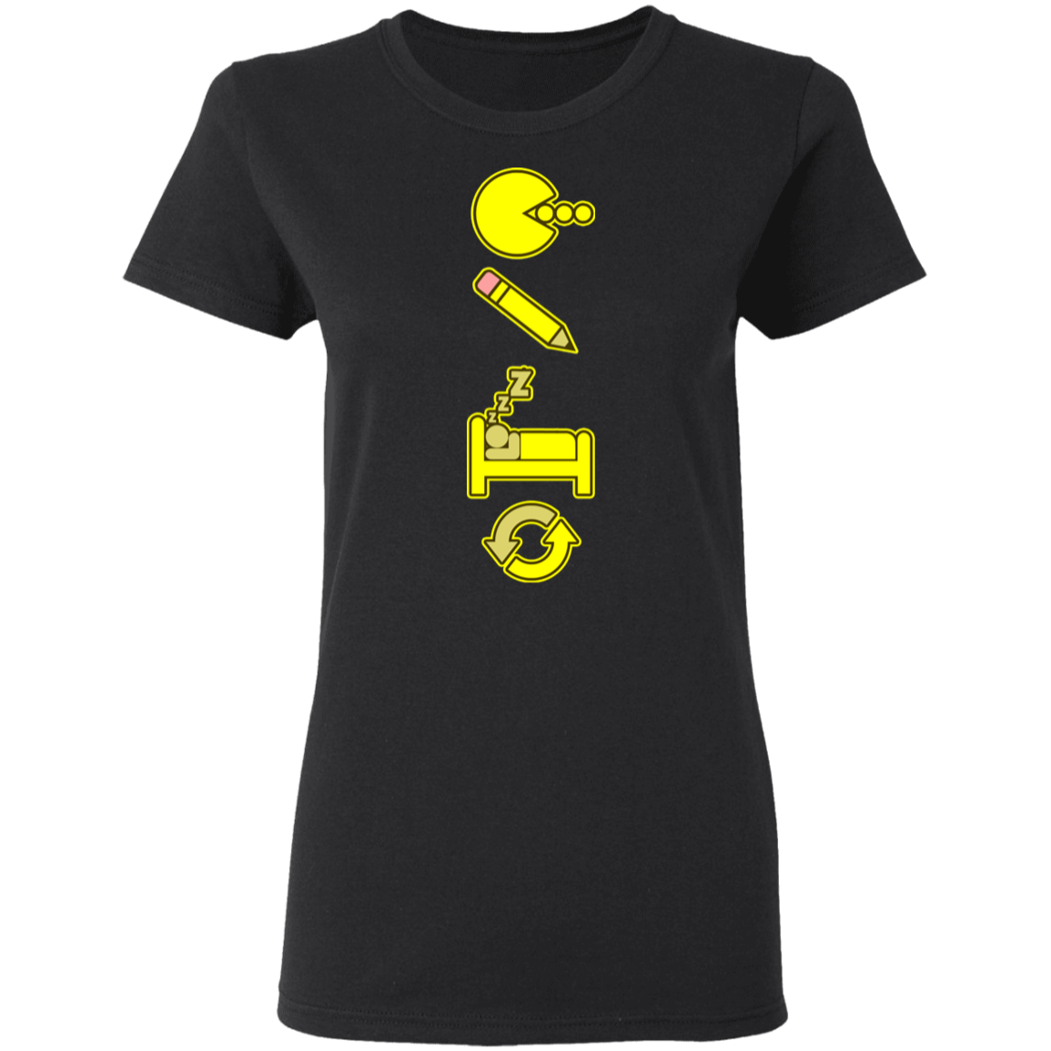 Artichoke Custom Design. Eat. Draw. Sleep. Repeat. Ladies' 5.3 oz. T-Shirt
