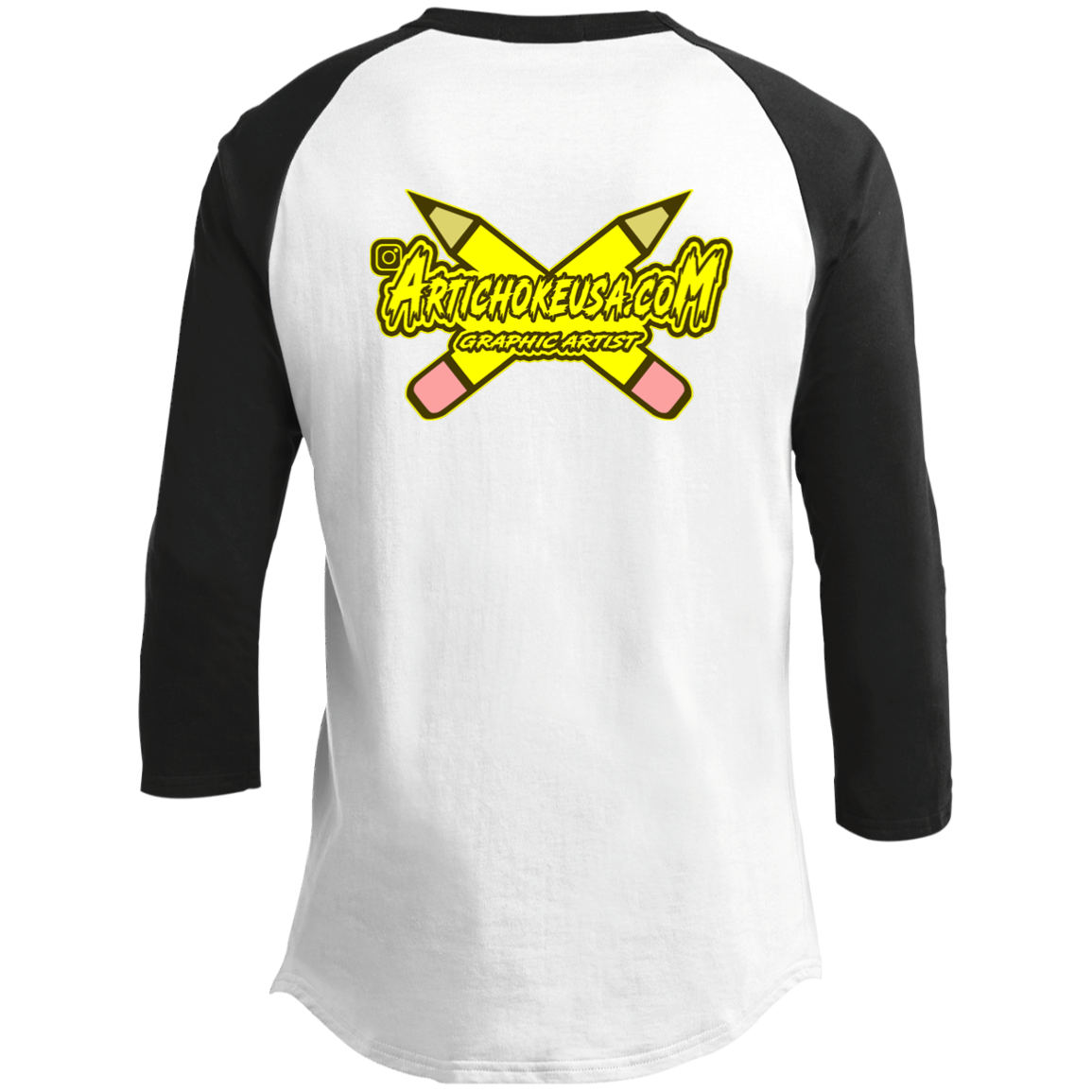 Artichoke Custom Design. Eat. Draw. Sleep. Repeat. Youth 3/4 Raglan Sleeve Shirt