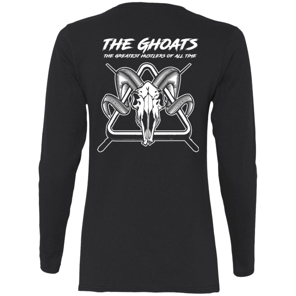 The GHOATS Custom Design #28. Shoot Pool. Ladies' Basic 100% Cotton Long Sleeve