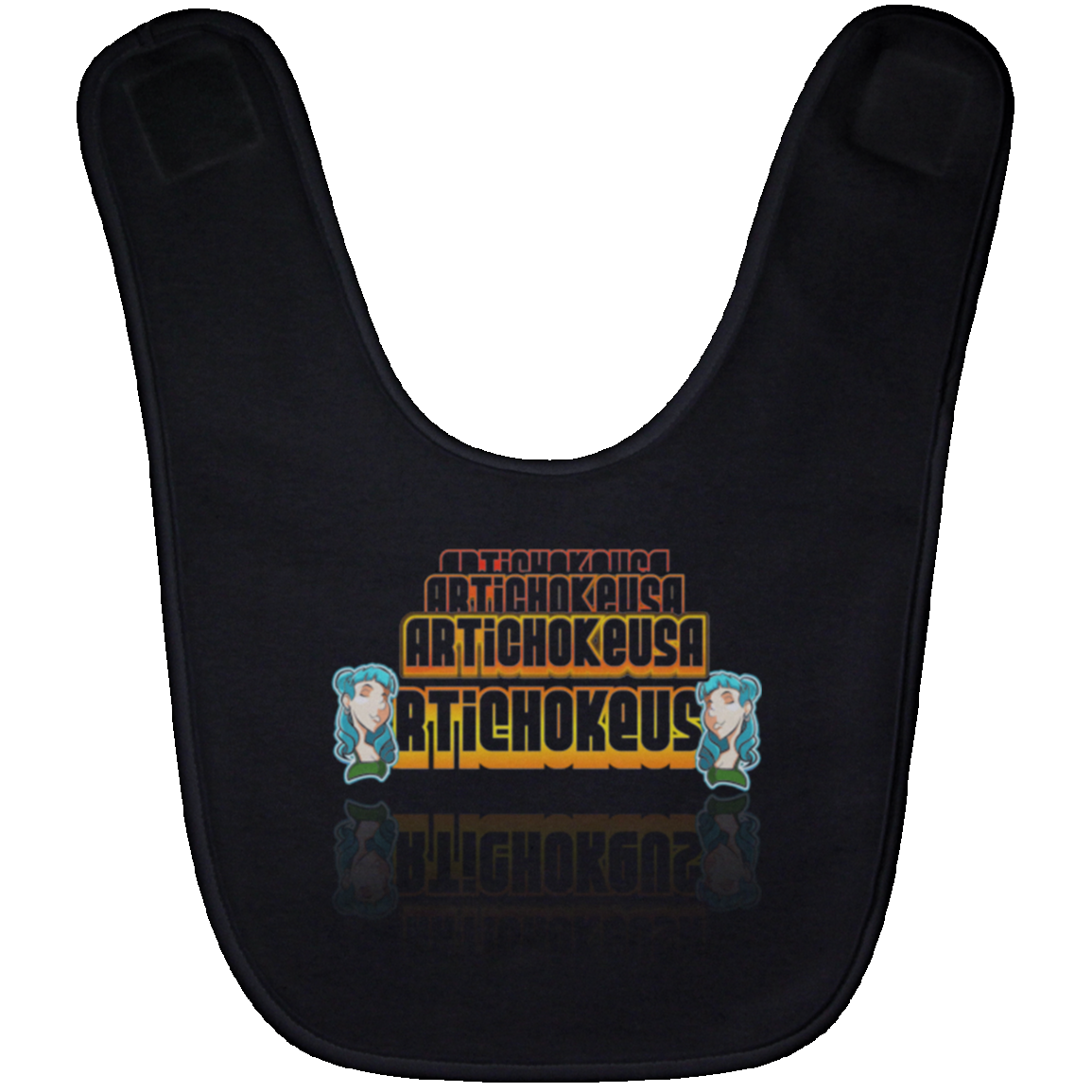 ZZ#10 ArtichokeUSA Characters and Fonts. "Shelly" Let’s Create Your Own Design Today. Baby Bib